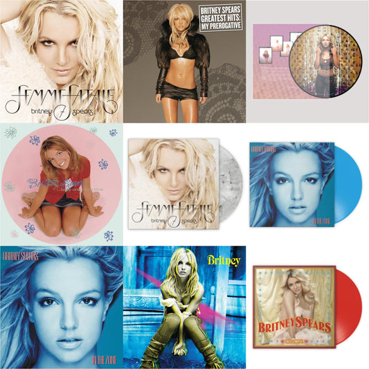 This is a 9 LP Vinyl SKU bundle.
1.This LP Vinyl is brand new.Format: LP VinylMusic Style: Dance-popThis item's title is: Baby One More Time (Picture Disc/140G/Dl Code)Artist: Britney SpearsLabel: LEGACYBarcode: 190758862613Release Date: 11/23/2018
2.This LP Vinyl is brand new.