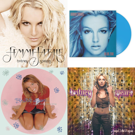 This is a 4 LP Vinyl SKU bundle.
1.This LP Vinyl is brand new.Format: LP VinylMusic Style: Dance-popThis item's title is: Baby One More Time (Picture Disc/140G/Dl Code)Artist: Britney SpearsLabel: LEGACYBarcode: 190758862613Release Date: 11/23/2018
2.This LP Vinyl is brand new.