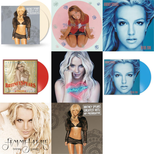 This is a 8 LP Vinyl SKU bundle.
1.This LP Vinyl is brand new.Format: LP VinylMusic Style: Dance-popThis item's title is: Baby One More Time (Picture Disc/140G/Dl Code)Artist: Britney SpearsLabel: LEGACYBarcode: 190758862613Release Date: 11/23/2018
2.This LP Vinyl is brand new.