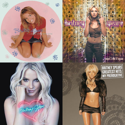 This is a 4 LP Vinyl SKU bundle.
1.This LP Vinyl is brand new.Format: LP VinylMusic Style: Dance-popThis item's title is: Baby One More Time (Picture Disc/140G/Dl Code)Artist: Britney SpearsLabel: LEGACYBarcode: 190758862613Release Date: 11/23/2018
2.This LP Vinyl is brand new.