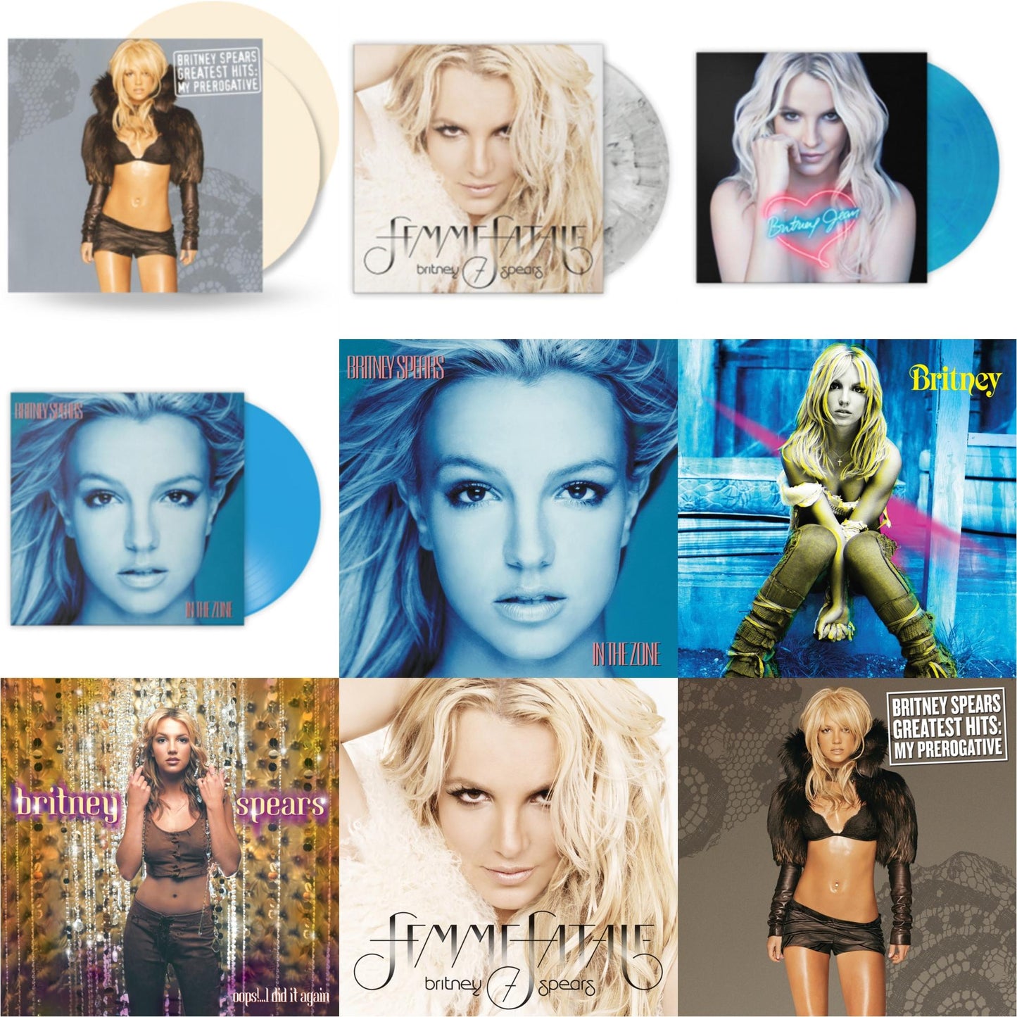 This is a 9 LP Vinyl SKU bundle.
1.This LP Vinyl is brand new.Format: LP VinylMusic Style: EuropopThis item's title is: Oops!... I Did It AgainArtist: Britney SpearsLabel: LEGACYBarcode: 196587738518Release Date: 3/31/2023
2.This LP Vinyl is brand new.