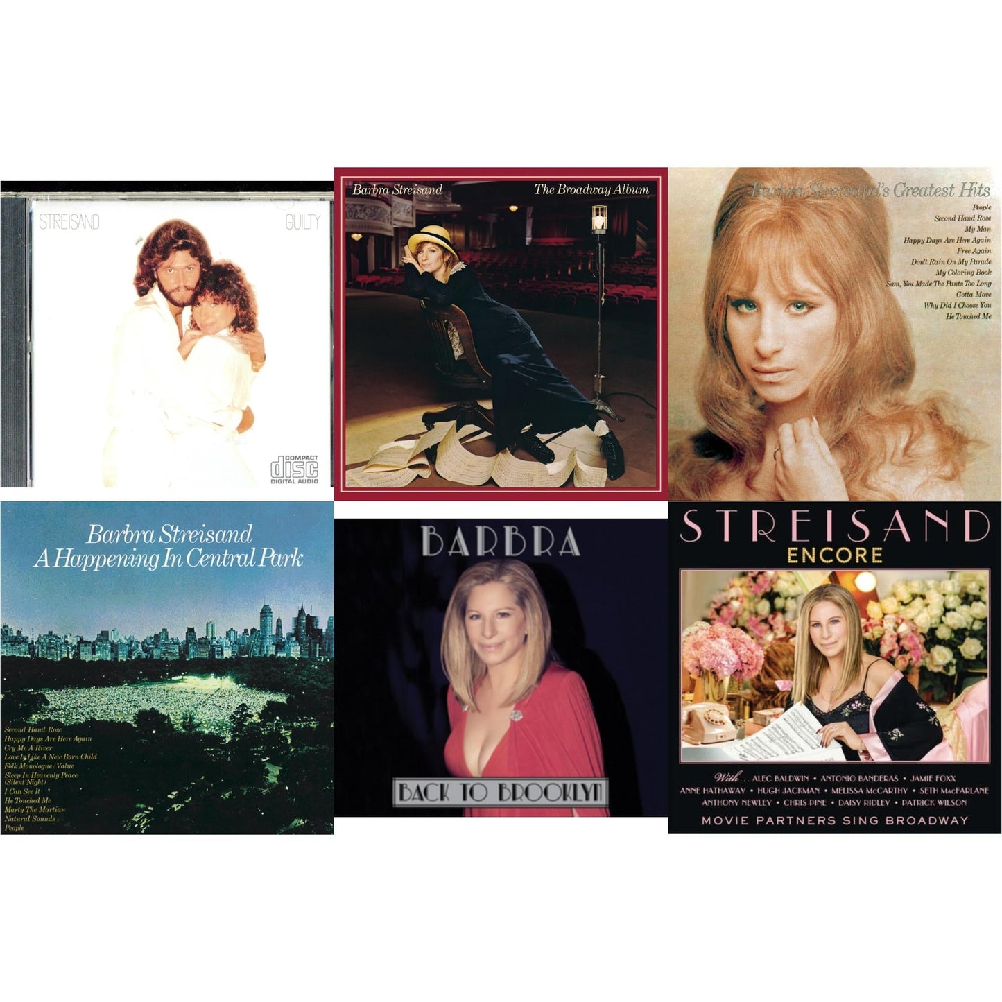 Guilty & Broadway Album & Greatest Hits & Happening In Central Park & Back To Brooklyn & Encore: Movie Partners Sing Broadway