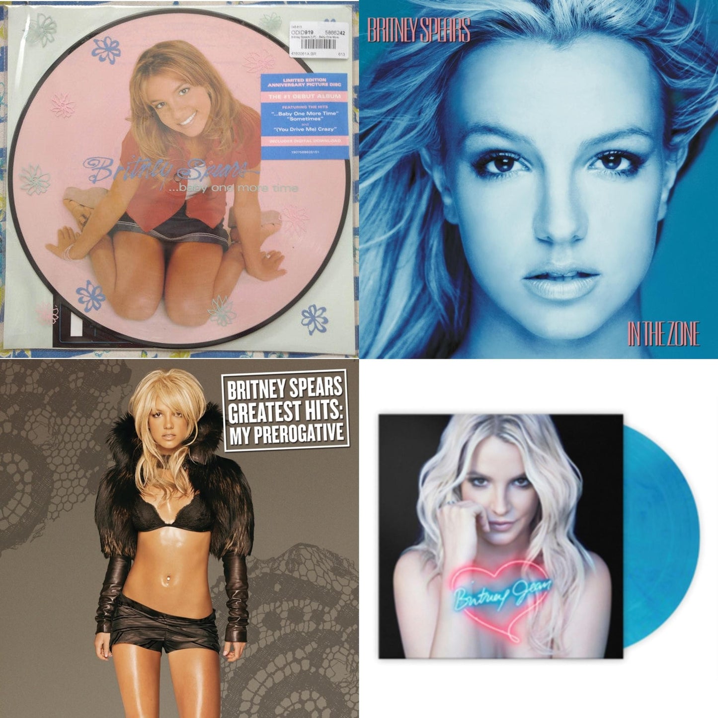 Baby One More Time (Picture Disc/140G/Dl Code) & In The Zone & Greatest Hits : My Prerogative (2LP) & Britney Jean (Blue Marbled LP Vinyl/Import)