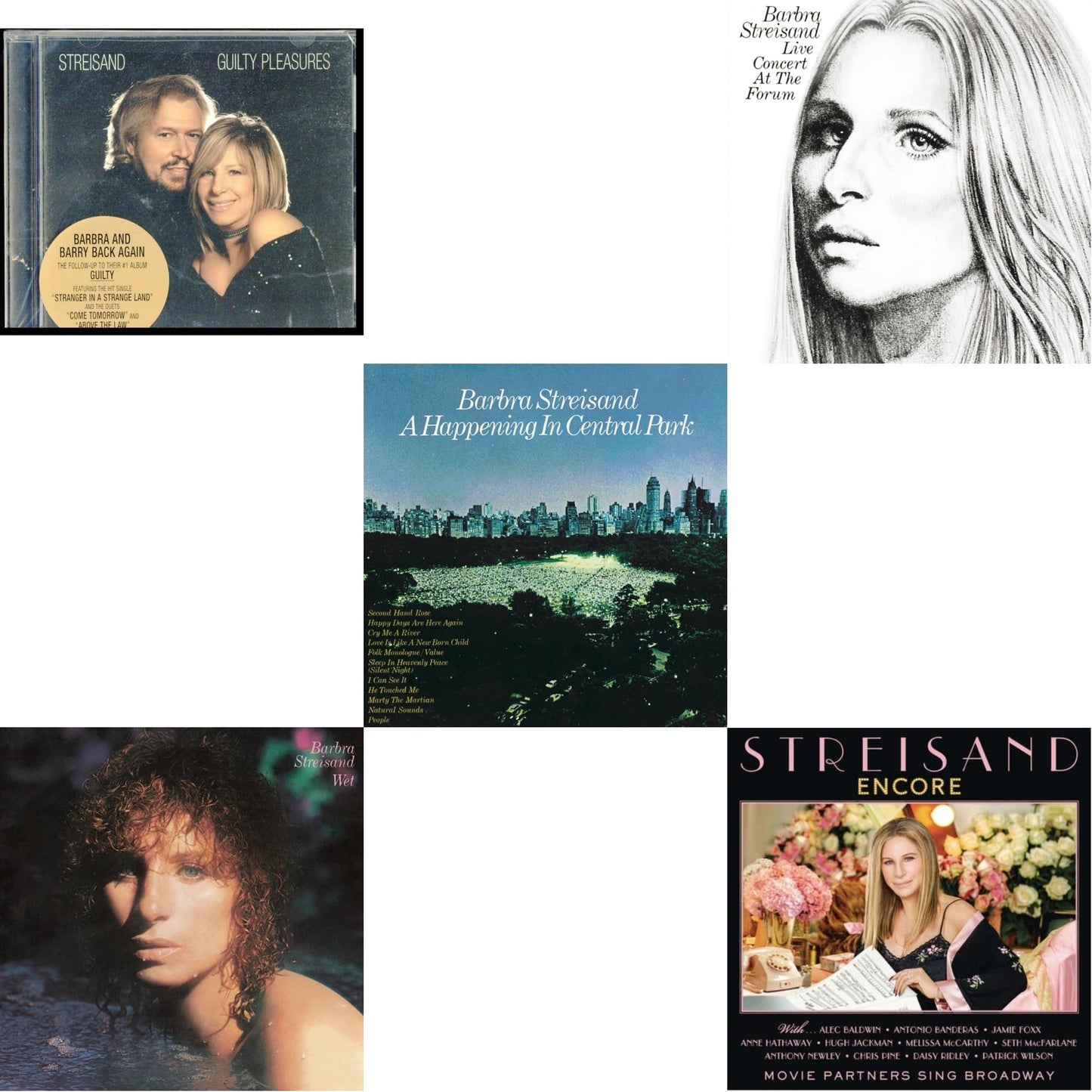 Guilty Pleasures & Wet & Happening In Central Park & Live Concert At The Forum & Encore: Movie Partners Sing Broadway