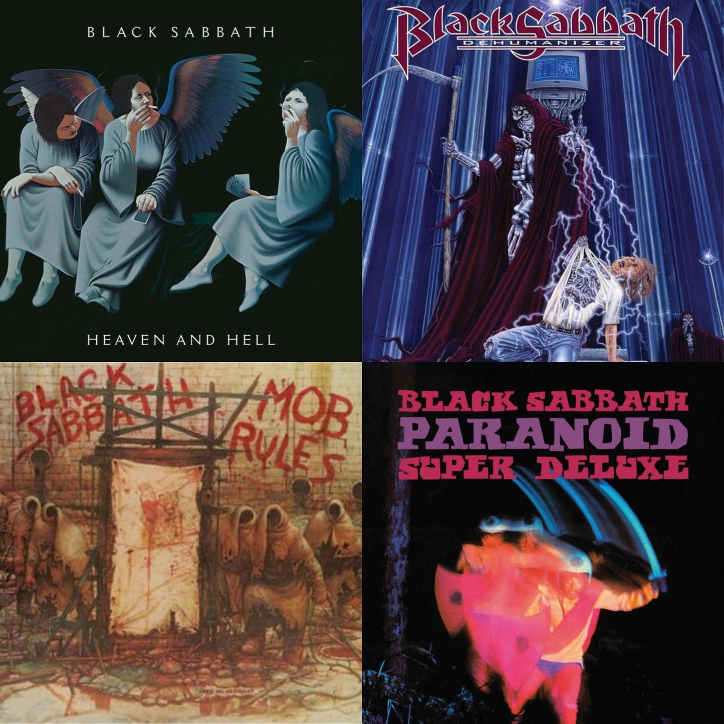 This is a 4 LP Vinyl SKU bundle.
1.This LP Vinyl is brand new.Format: LP VinylMusic Style: Hard RockThis item's title is: Paranoid (Deluxe Edition)Artist: Black SabbathLabel: Warner RecordsBarcode: 603497846443Release Date: 10/9/2020
2.This LP Vinyl is brand new.