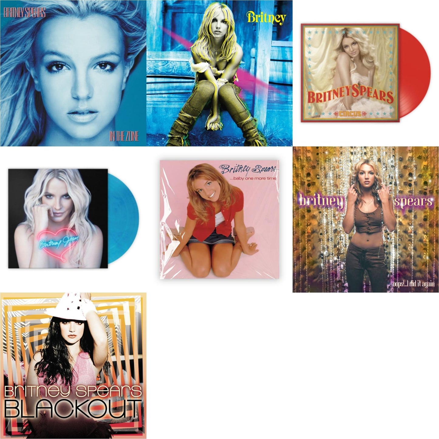 Baby One More Time & Oops!... I Did It Again & Britney & Blackout & In The Zone & Circus (Red LP Vinyl/Import) & Britney Jean (Blue Marbled LP Vinyl/Import)