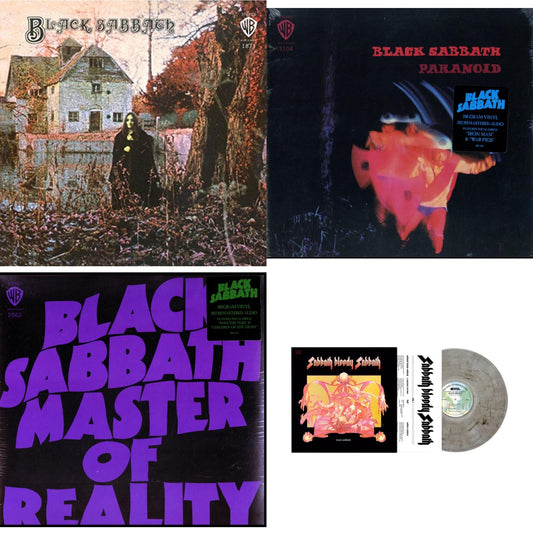 This is a 4 LP Vinyl SKU bundle.
1.This LP Vinyl is brand new.Format: LP VinylThis item's title is: Black Sabbath (180G)Artist: Black SabbathLabel: RHINO/WARNER BROS.Barcode: 081227946661Release Date: 8/5/2016
2.This LP Vinyl is brand new.
