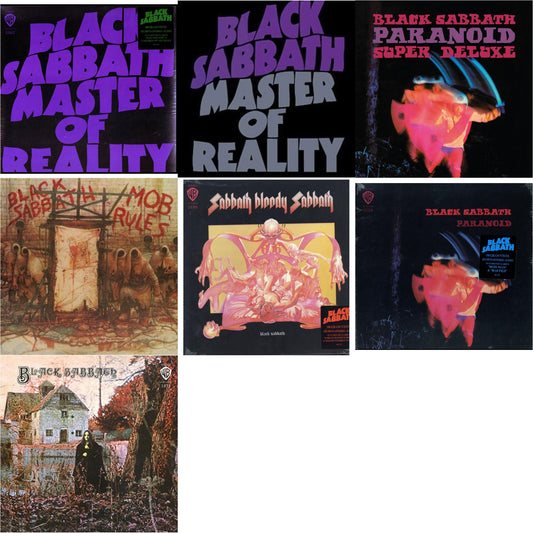 This is a 7 LP Vinyl SKU bundle.
1.This LP Vinyl is brand new.Format: LP VinylMusic Style: Hard RockThis item's title is: Sabbath Bloody Sabbath (180G)Artist: Black SabbathLabel: RHINO/WARNER BROS.Barcode: 081227946630Release Date: 8/5/2016
2.This LP Vinyl is brand new.