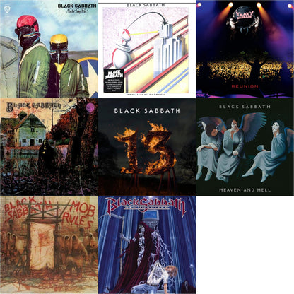 Never Say Die! (180G/Limited/Gray LP Vinyl) & Technical Ecstasy (180G/Limited) & Reunion (3LP) & Black Sabbath (LP/CD) (180G) & 13 & Heaven & Hell (Deluxe/2LP) & Mob Rules (Deluxe/2LP) & Dehumanizer (Deluxe Edition/2LP) (Rocktober)