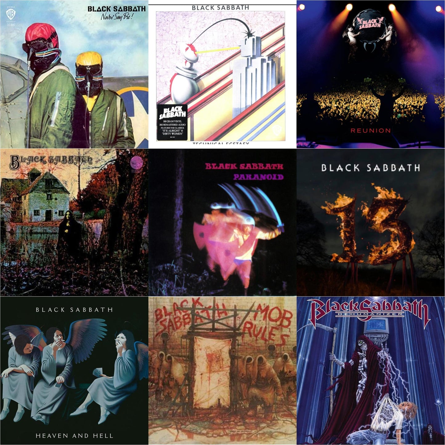 Never Say Die! (180G/Limited/Gray LP Vinyl) & Technical Ecstasy (180G/Limited) & Reunion (3LP) & Black Sabbath (LP/CD) (180G) & Paranoid & 13 & Heaven & Hell (Deluxe/2LP) & Mob Rules (Deluxe/2LP) & Dehumanizer (Deluxe Edition/2LP) (Rocktober)