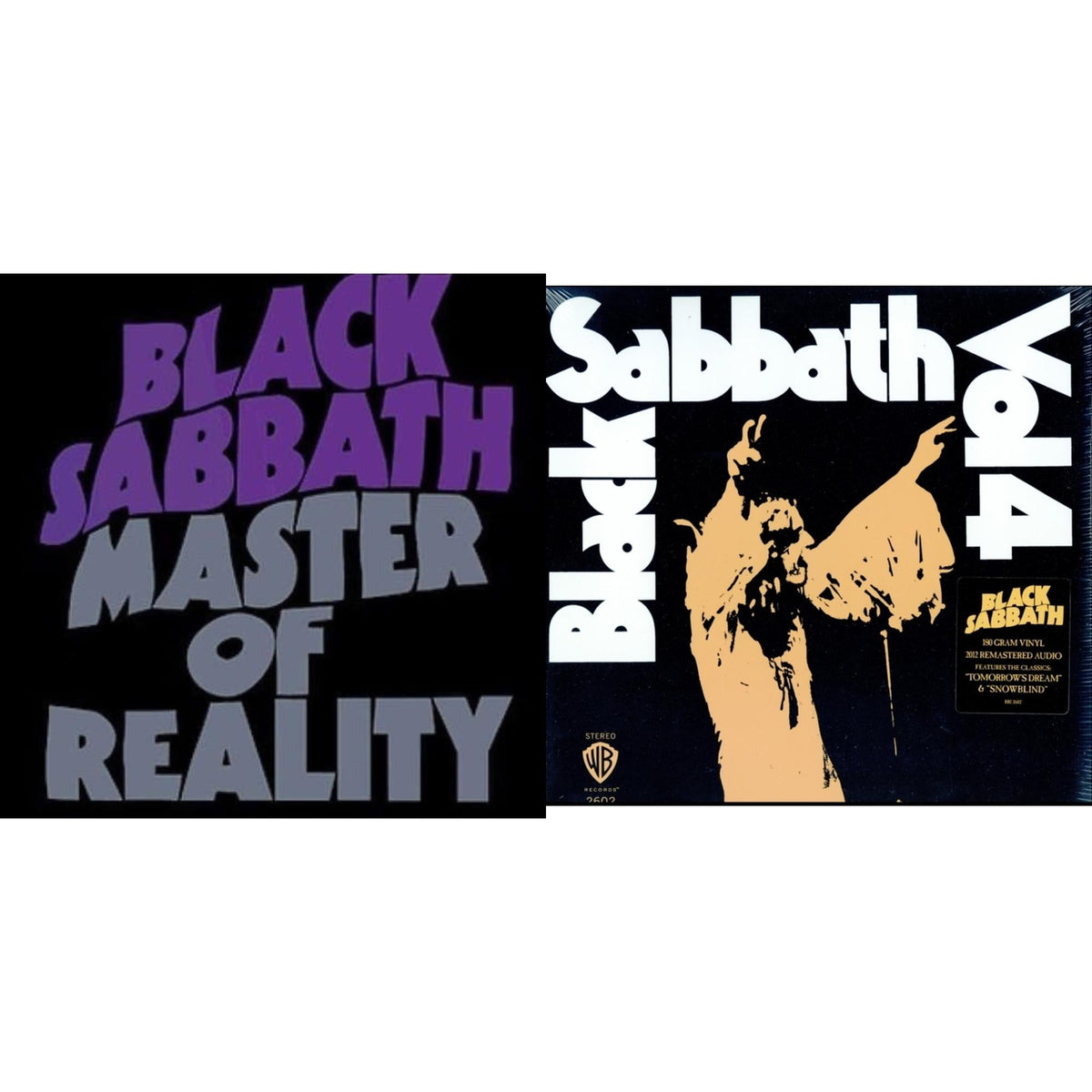 Black Sabbath - Vol. 4 (180G) & Master Of Reality - LP Vinyl Bundle