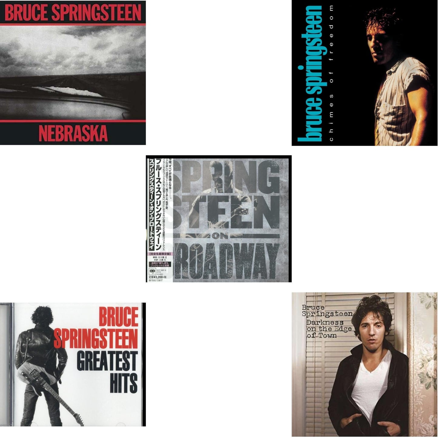 Greatest Hits & Springsteen On Broadway (Ltd/Booklet/Paper Jacket) & Chimes Of Freedom & Darkness On The Edge Of Town & Nebraska