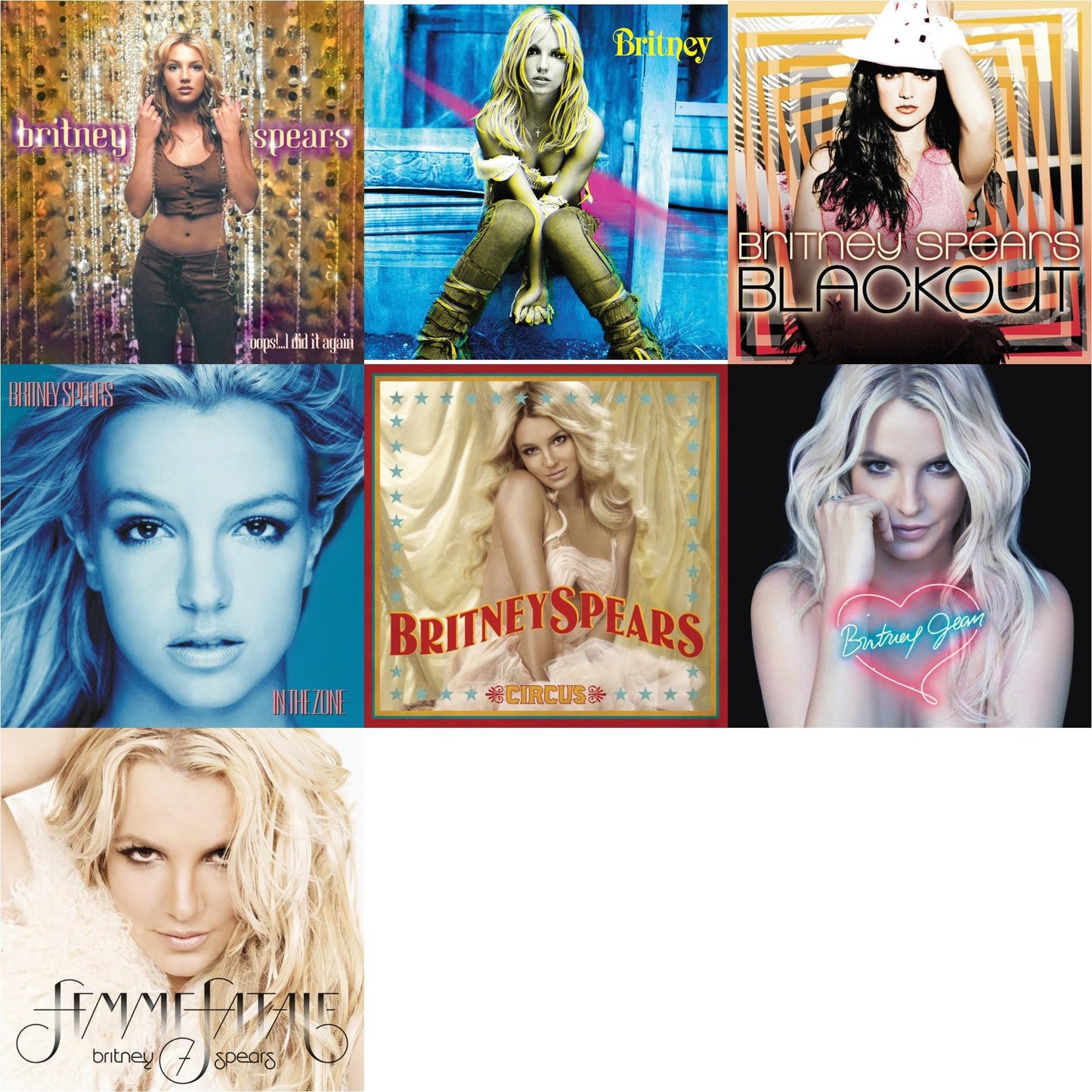 Oops!... I Did It Again & Britney & Blackout & In The Zone & Circus & Britney Jean & Femme Fatale