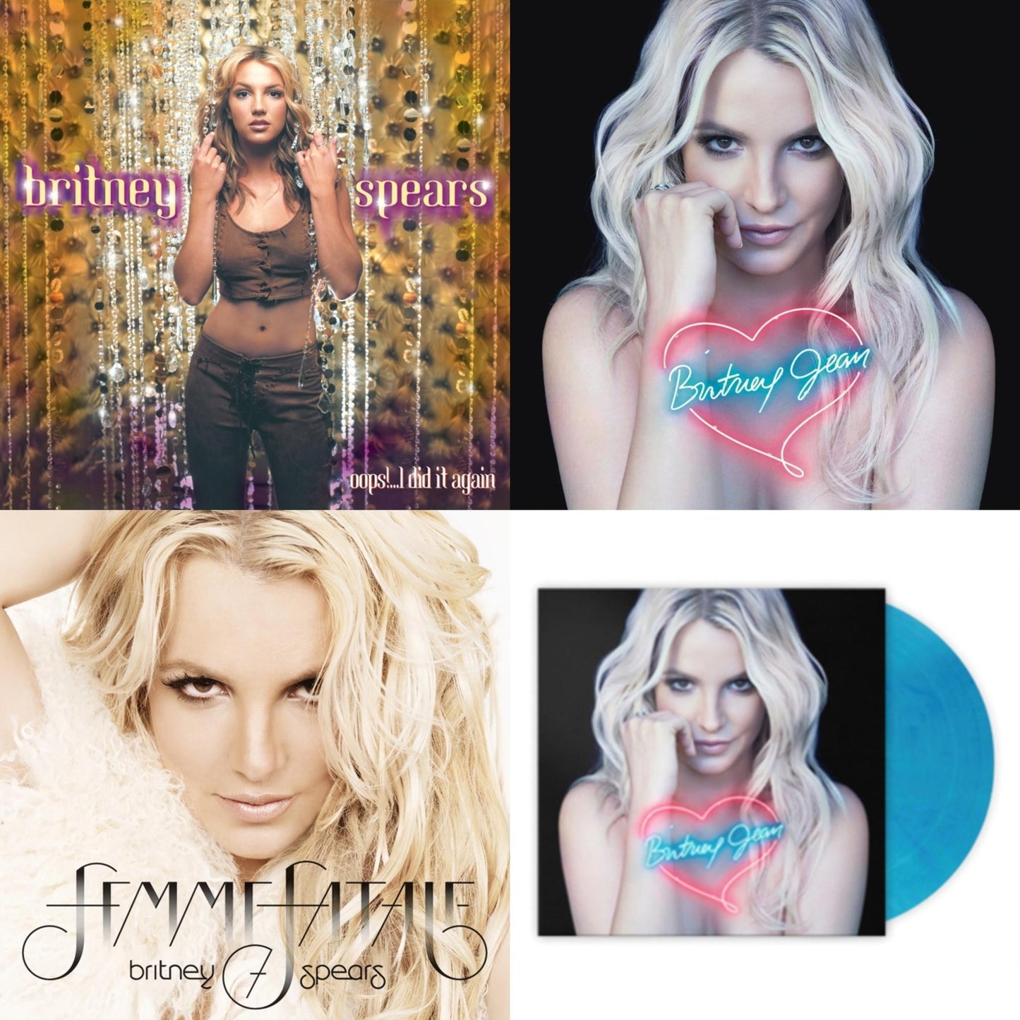 Oops!... I Did It Again & Britney Jean & Femme Fatale & Britney Jean (Blue Marbled LP Vinyl/Import)