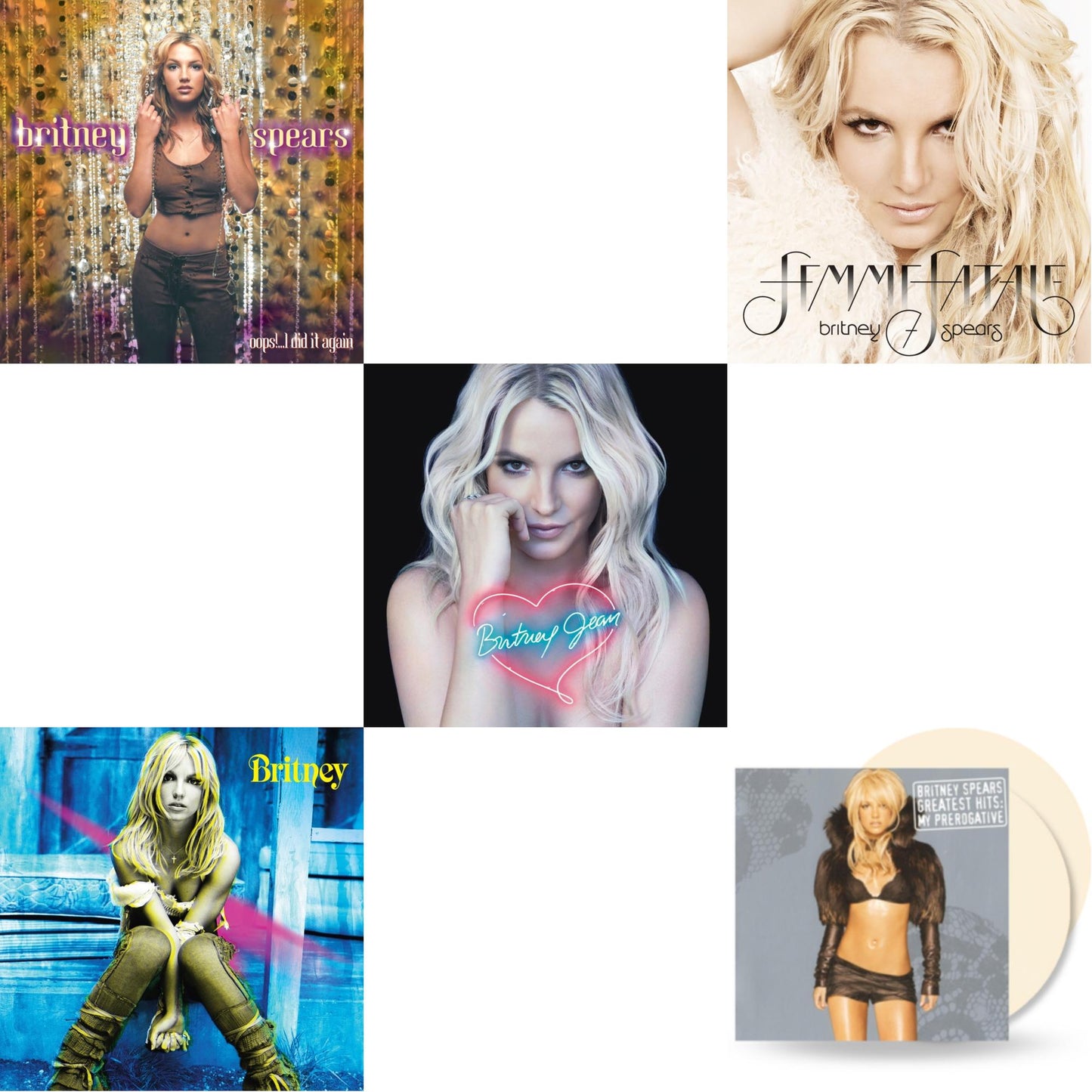 Oops!... I Did It Again & Britney & Britney Jean & Femme Fatale & Greatest Hits: My Prerogative (2LP/Cream Vinyl/Import)