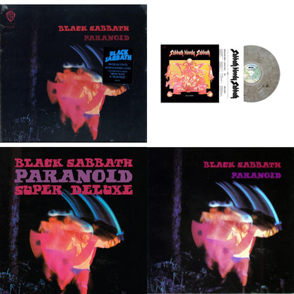 This is a 4 LP Vinyl SKU bundle.
1.This LP Vinyl is brand new.Format: LP VinylMusic Style: Hard RockThis item's title is: Paranoid (180G)Artist: Black SabbathLabel: RHINO/WARNER BROS.Barcode: 081227946708Release Date: 8/5/2016
2.This LP Vinyl is brand new.