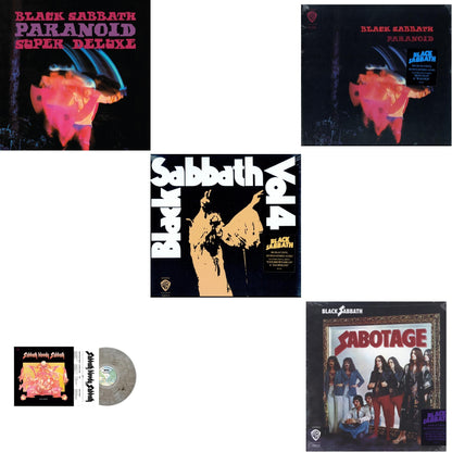 This is a 5 LP Vinyl SKU bundle.
1.This LP Vinyl is brand new.Format: LP VinylThis item's title is: Paranoid (Deluxe Edition)Artist: Black SabbathLabel: RHINO/WARNER BROS.Barcode: 603497846443Release Date: 10/9/2020
2.This LP Vinyl is brand new.