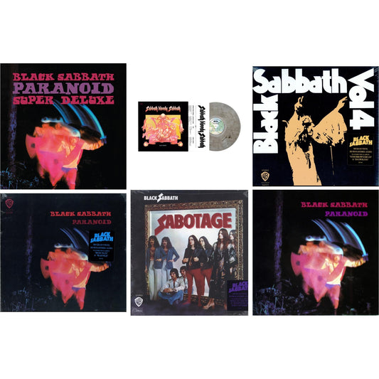 This is a 6 LP Vinyl SKU bundle.
1.This LP Vinyl is brand new.Format: LP VinylThis item's title is: Paranoid (Deluxe Edition)Artist: Black SabbathLabel: RHINO/WARNER BROS.Barcode: 603497846443Release Date: 10/9/2020
2.This LP Vinyl is brand new.