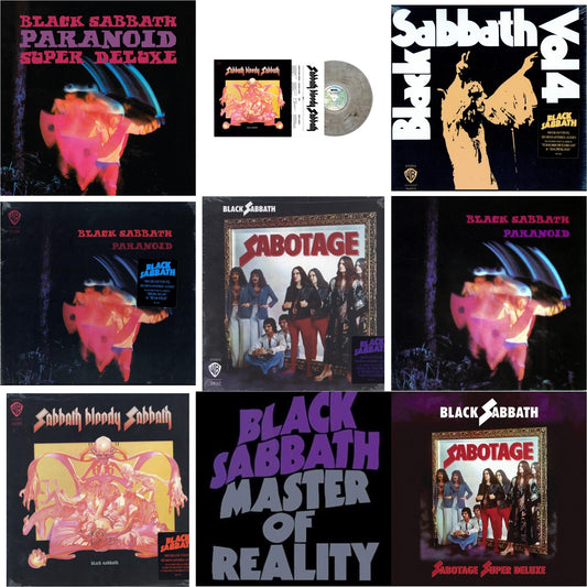 This is a 9 LP Vinyl SKU bundle.
1.This LP Vinyl is brand new.Format: LP VinylThis item's title is: Paranoid (Deluxe Edition)Artist: Black SabbathLabel: RHINO/WARNER BROS.Barcode: 603497846443Release Date: 10/9/2020
2.This LP Vinyl is brand new.