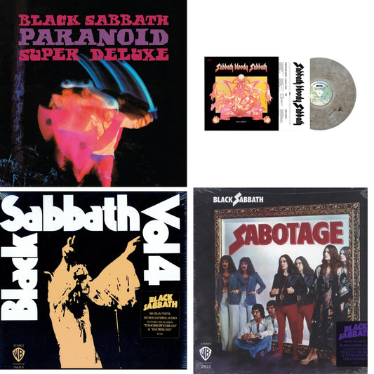 This is a 4 LP Vinyl SKU bundle.
1.This LP Vinyl is brand new.Format: LP VinylThis item's title is: Paranoid (Deluxe Edition)Artist: Black SabbathLabel: RHINO/WARNER BROS.Barcode: 603497846443Release Date: 10/9/2020
2.This LP Vinyl is brand new.