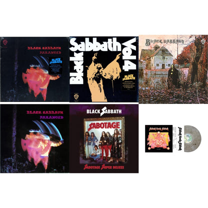 This is a 6 LP Vinyl SKU bundle.
1.This LP Vinyl is brand new.Format: LP VinylMusic Style: Hard RockThis item's title is: Paranoid (180G)Artist: Black SabbathLabel: RHINO/WARNER BROS.Barcode: 081227946708Release Date: 8/5/2016
2.This LP Vinyl is brand new.