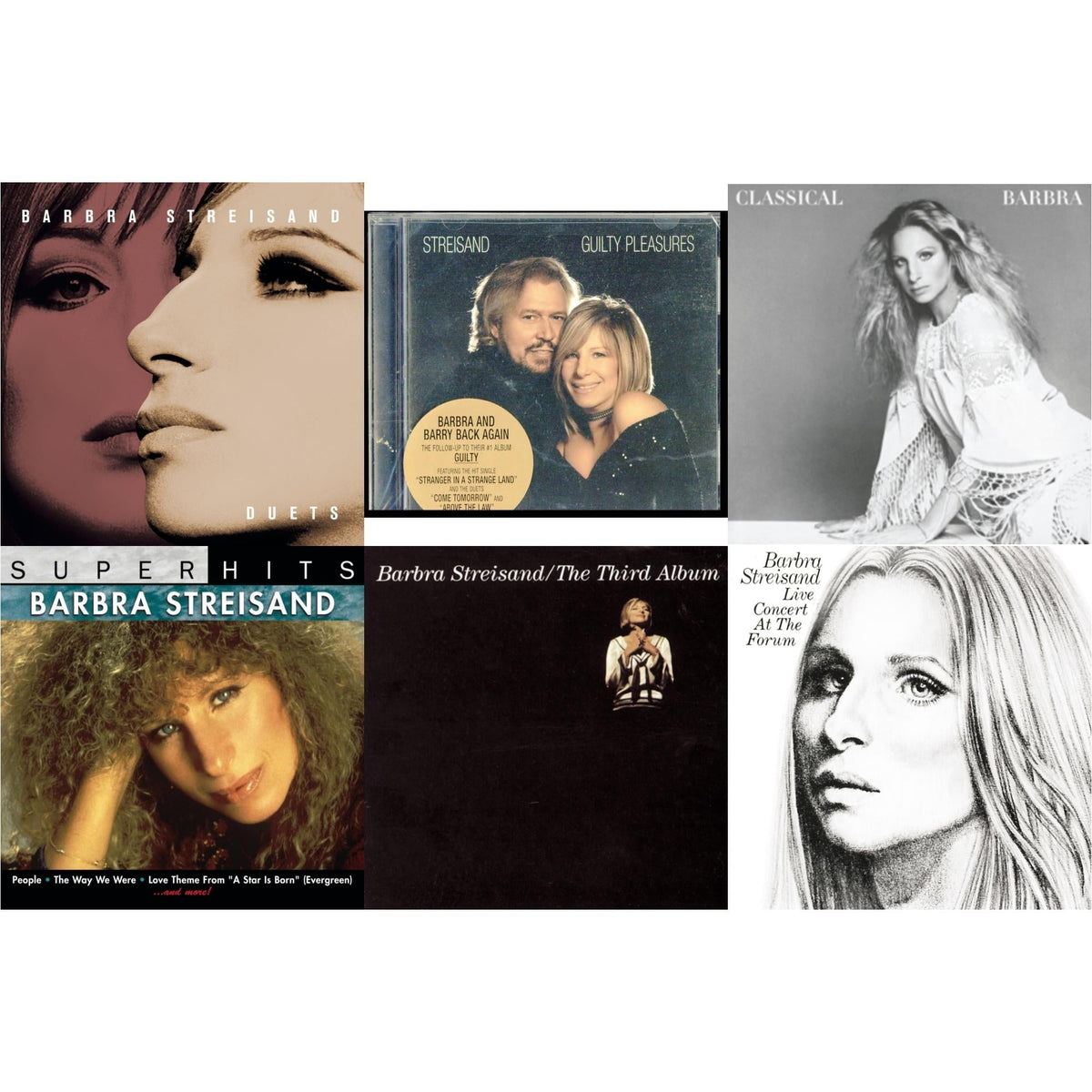 Duets & Guilty Pleasures & Classical Barbra & Super Hits & Third Album & Live Concert At The Forum