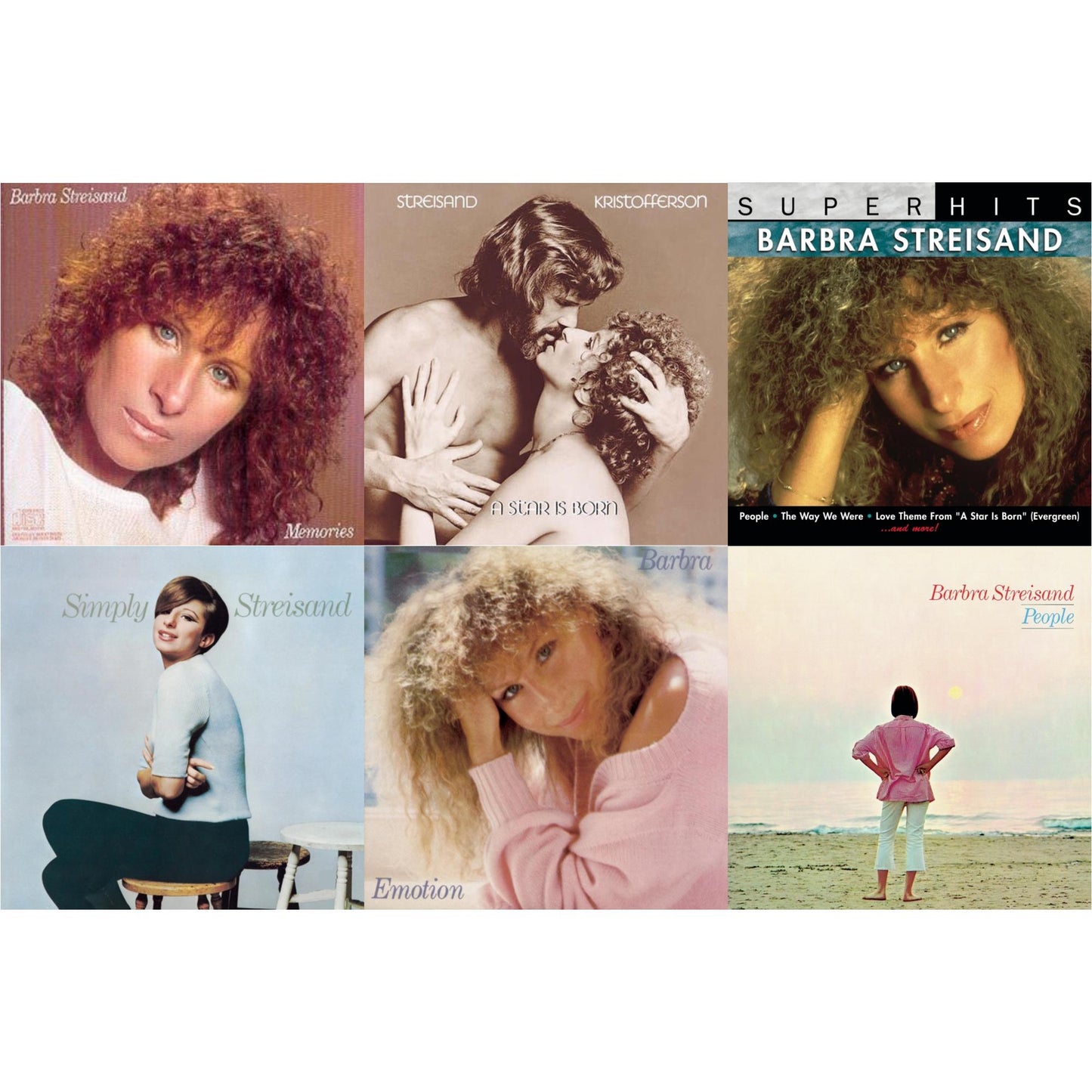 Memories & Star Is Born & Super Hits & Simply Streisand & Emotion & People