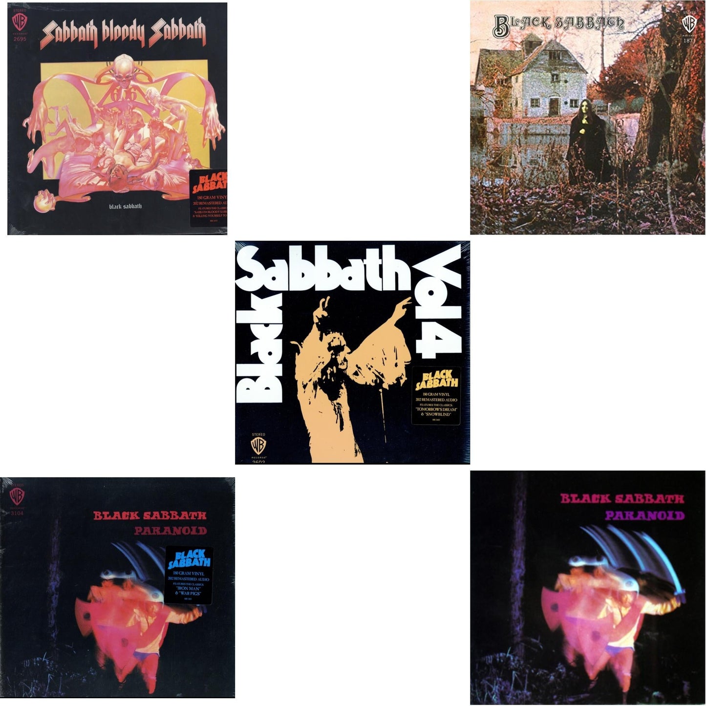 Vol. 4 (180G) & Sabbath Bloody Sabbath (180G) & Black Sabbath (180G) & Paranoid (180G) & Paranoid