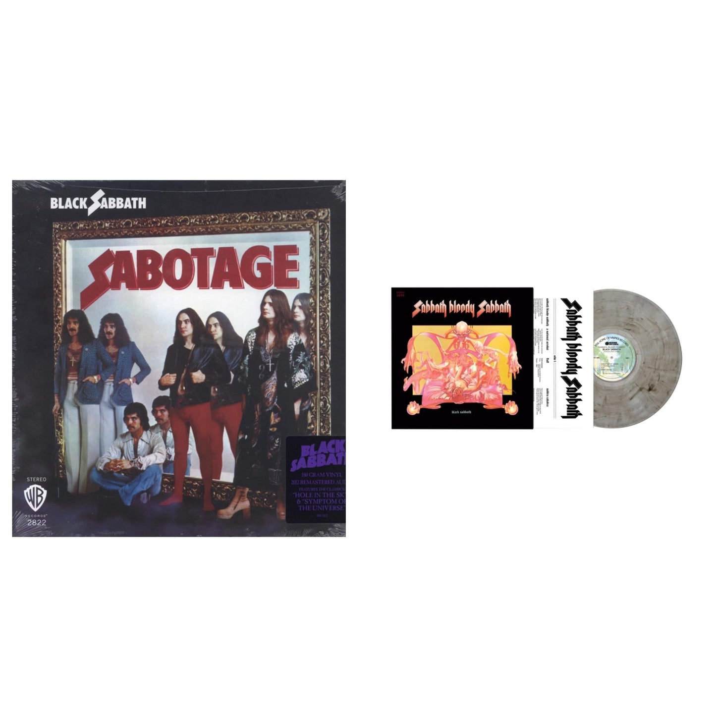 This is a 2 LP Vinyl SKU bundle.
1.This LP Vinyl is brand new.Format: LP VinylMusic Style: Hard RockThis item's title is: Sabotage (180G)Artist: Black SabbathLabel: RHINO/WARNER BROS.Barcode: 081227946562Release Date: 8/5/2016
2.This LP Vinyl is brand new.