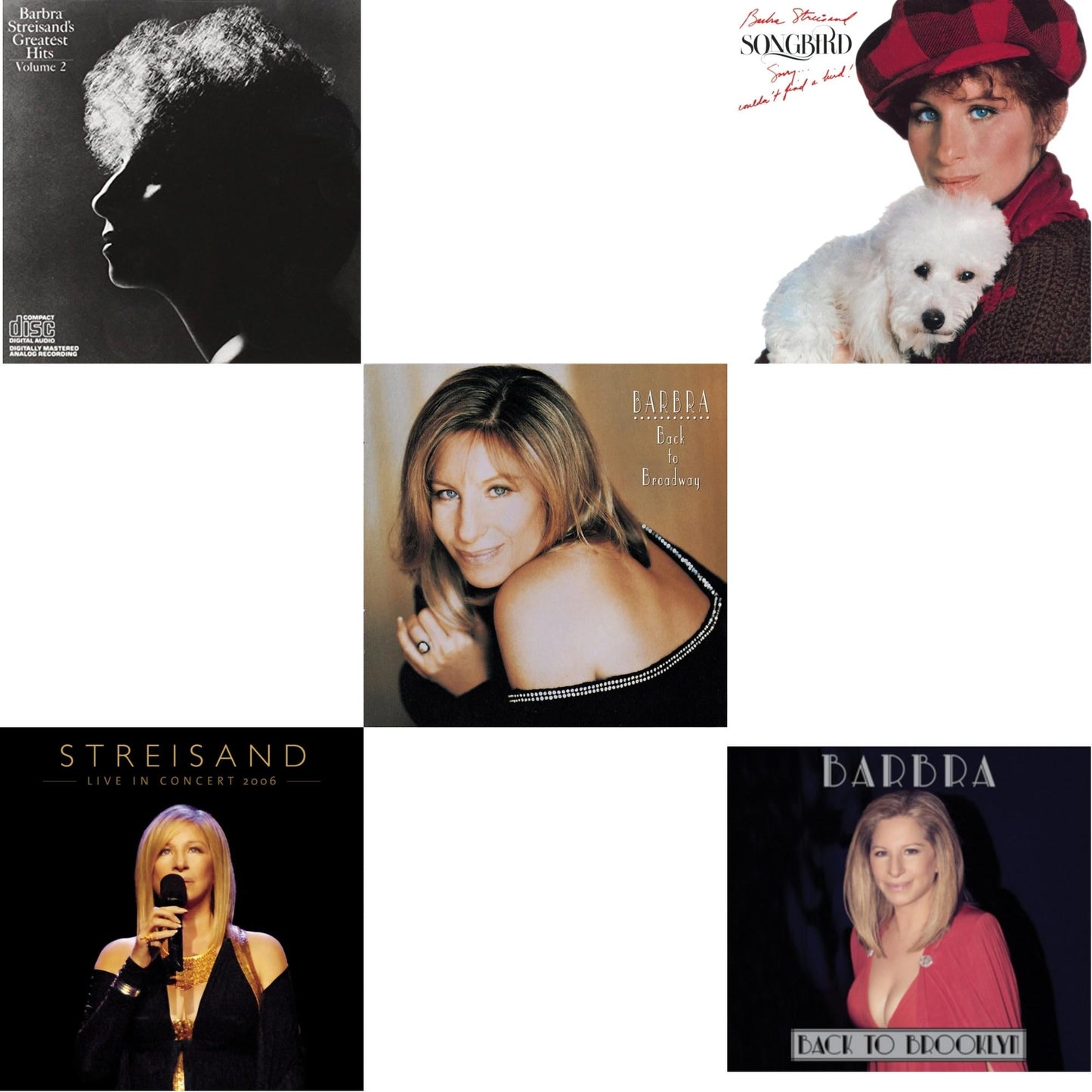 Greatest Hits Vol.2 & Streisand: Live In Concert 2006 & Back To Broadway & Songbird & Back To Brooklyn