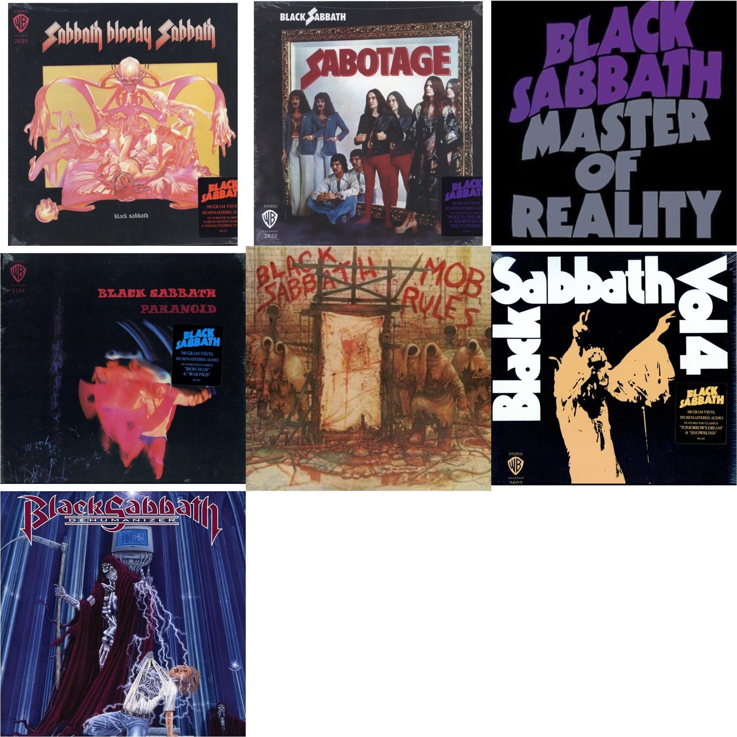 Sabotage (180G) & Vol. 4 (180G) & Sabbath Bloody Sabbath (180G) & Paranoid (180G) & Master Of Reality & Mob Rules (Deluxe/2LP) & Dehumanizer (Deluxe Edition/2LP) (Rocktober)