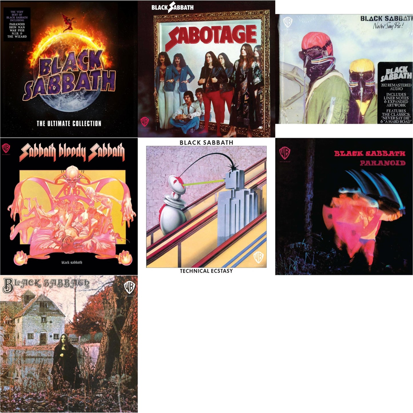 Ultimate Collection & Sabotage & Never Say Die & Sabbath Bloody Sabbath & Technical Ecstasy & Paranoid & Black Sabbath