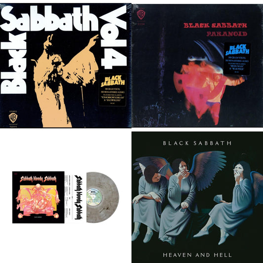 This is a 4 LP Vinyl SKU bundle.
1.This LP Vinyl is brand new.Format: LP VinylMusic Style: Heavy MetalThis item's title is: Vol. 4 (180G)Artist: Black SabbathLabel: RHINO/WARNER BROS.Barcode: 081227946609Release Date: 8/5/2016
2.This LP Vinyl is brand new.