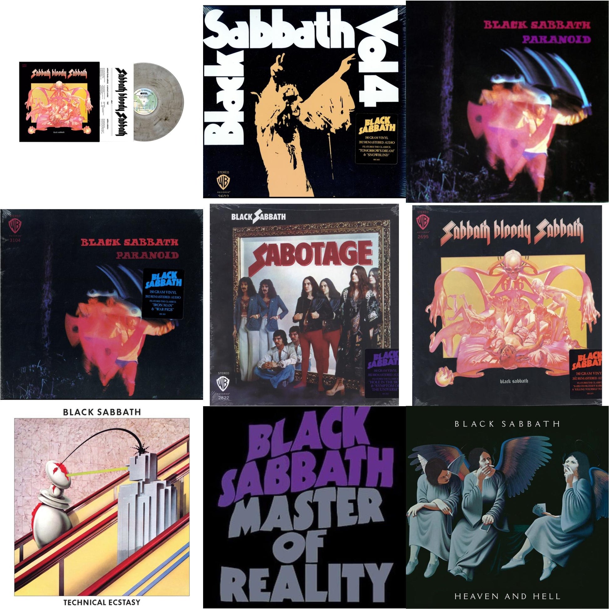 This is a 9 LP Vinyl SKU bundle.
1.This LP Vinyl is brand new.Format: LP VinylThis item's title is: Sabbath Bloody Sabbath (Smoky LP Vinyl) (Syeor)Artist: Black SabbathBarcode: 603497828081Release Date: 1/26/2024
2.This LP Vinyl is brand new.