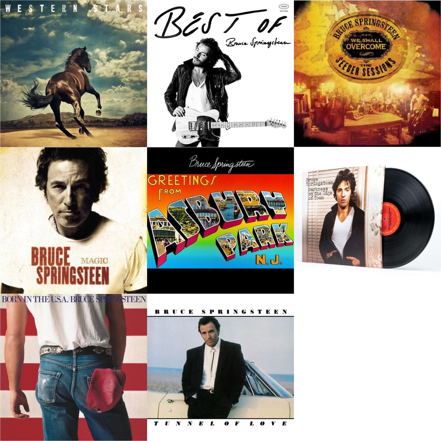 Bruce Springsteen - Western Stars (2LP/150G) & Best Of Bruce Springsteen (2LP) & We Shall Overcome: Seeger Sessions (2LP/180G) & Magic (180G) & Greetings From Asbury Park N.J. (180G) & Darkness On The Edge Of Town (180G) & Born In The U.S.A. (180G) &