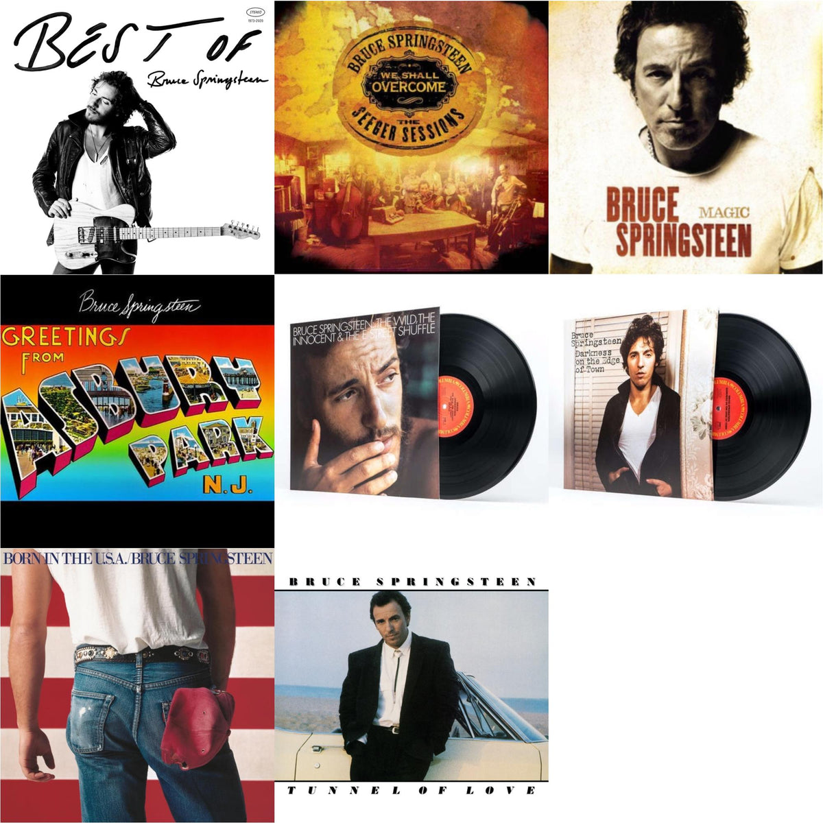 Best Of Bruce Springsteen (2LP) & We Shall Overcome: Seeger Sessions (2LP/180G) & Magic (180G) & Greetings From Asbury Park N.J. (180G) & Wild The Innocent & The E Street Shuffle (180G) & Darkness On The Edge Of Town (180G) & Born In The U.S.A. (180G)