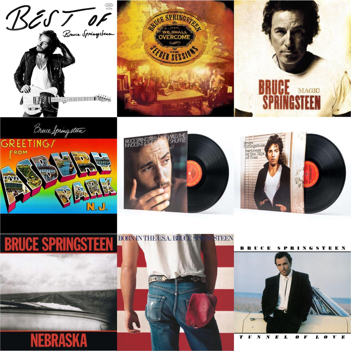 Best Of Bruce Springsteen (2LP) & We Shall Overcome: Seeger Sessions (2LP/180G) & Magic (180G) & Greetings From Asbury Park N.J. (180G) & Wild The Innocent & The E Street Shuffle (180G) & Darkness On The Edge Of Town (180G) & Nebraska (180G)