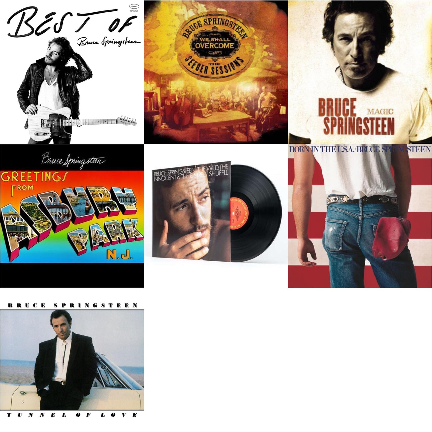 Best Of Bruce Springsteen (2LP) & We Shall Overcome: Seeger Sessions (2LP/180G) & Magic (180G) & Greetings From Asbury Park N.J. (180G) & Wild The Innocent & The E Street Shuffle (180G) & Born In The U.S.A. (180G) & Tunnel Of Love (2 LP) (140G/Dl Code)