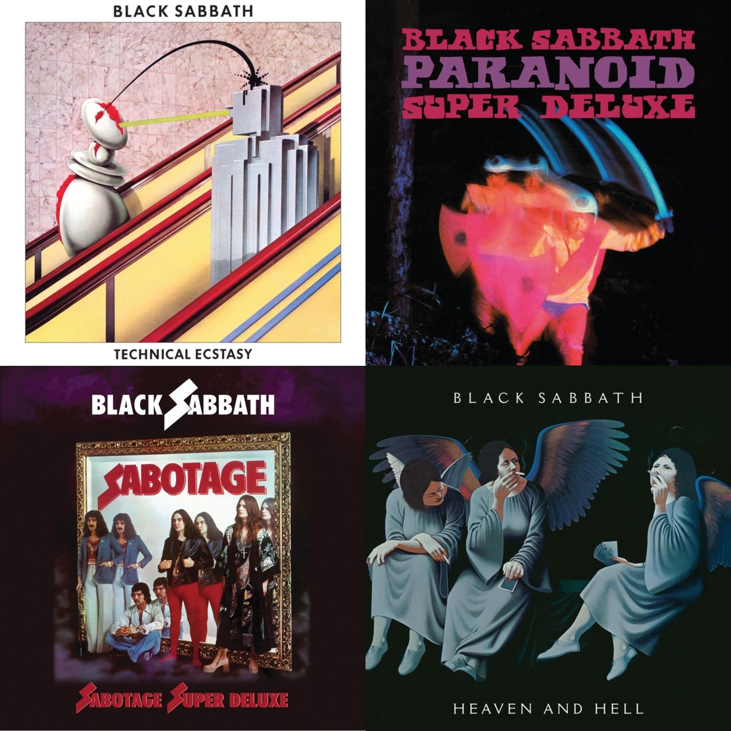 This is a 4 LP Vinyl SKU bundle.
1.This LP Vinyl is brand new.Format: LP VinylMusic Style: Hard RockThis item's title is: Technical Ecstasy (Super Deluxe Edition/5LP)Artist: Black SabbathLabel: RHINO/WARNER BROS.Barcode: 603497844814Release Date: 10/1/2021
2.