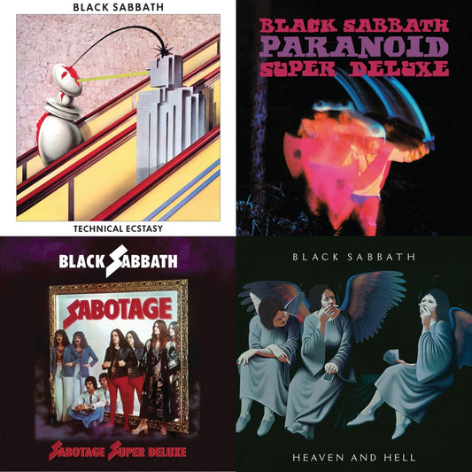 This is a 4 LP Vinyl SKU bundle.
1.This LP Vinyl is brand new.Format: LP VinylMusic Style: Hard RockThis item's title is: Technical Ecstasy (Super Deluxe Edition/5LP)Artist: Black SabbathLabel: RHINO/WARNER BROS.Barcode: 603497844814Release Date: 10/1/2021
2.