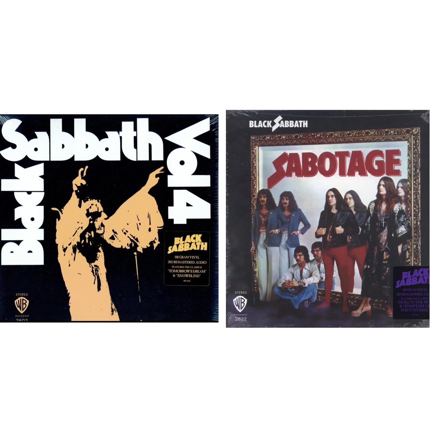 This is a 2 LP Vinyl SKU bundle.
1.This LP Vinyl is brand new.Format: LP VinylMusic Style: Hard RockThis item's title is: Sabotage (180G)Artist: Black SabbathLabel: RHINO/WARNER BROS.Barcode: 081227946562Release Date: 8/5/2016
2.This LP Vinyl is brand new.