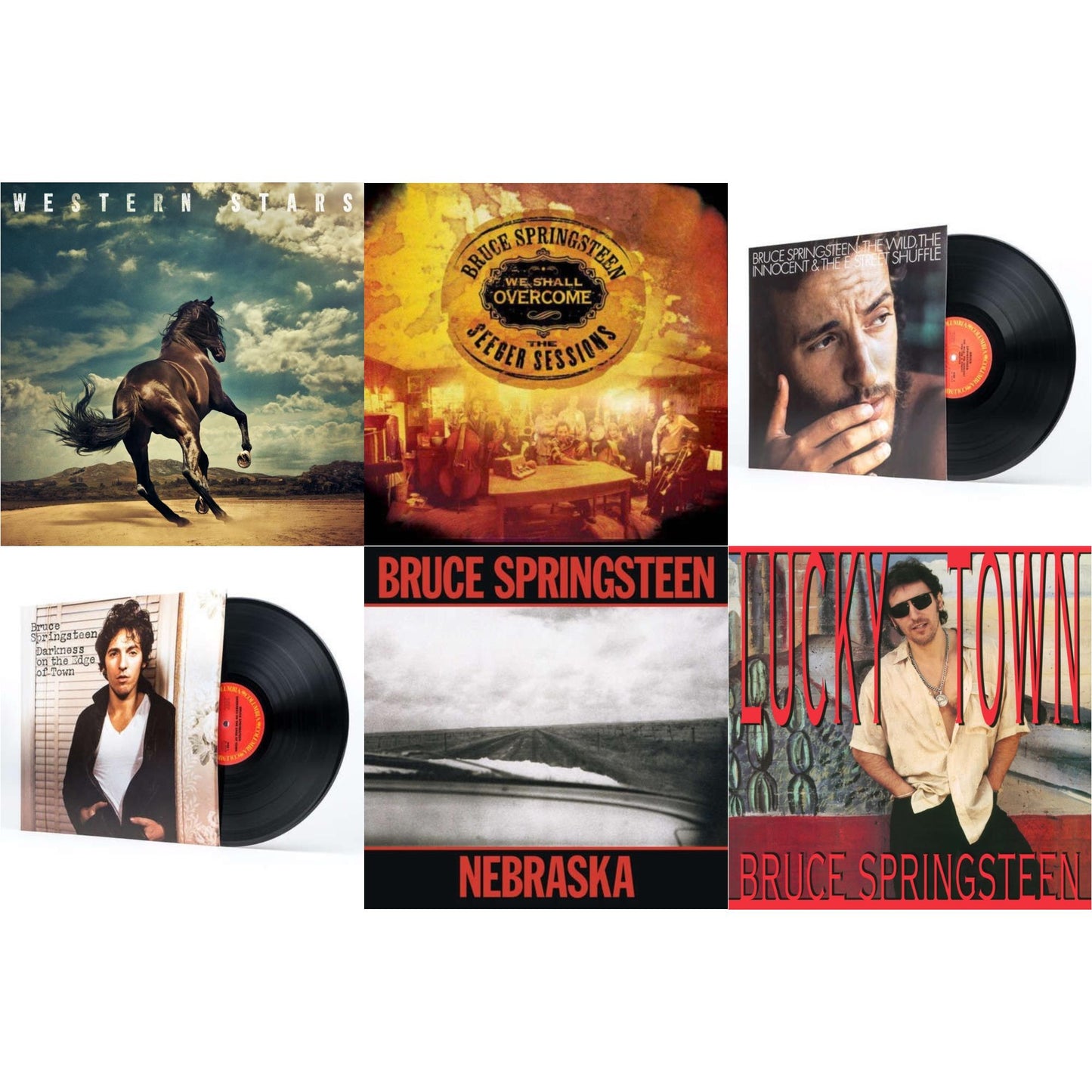 This is a 6 LP Vinyl SKU bundle.
1.This LP Vinyl is brand new.Format: LP VinylThis item's title is: Western Stars (2LP/150G)Artist: Bruce SpringsteenLabel: COLUMBIA RECORDSBarcode: 190759375112Release Date: 6/14/2019
2.This LP Vinyl is brand new.