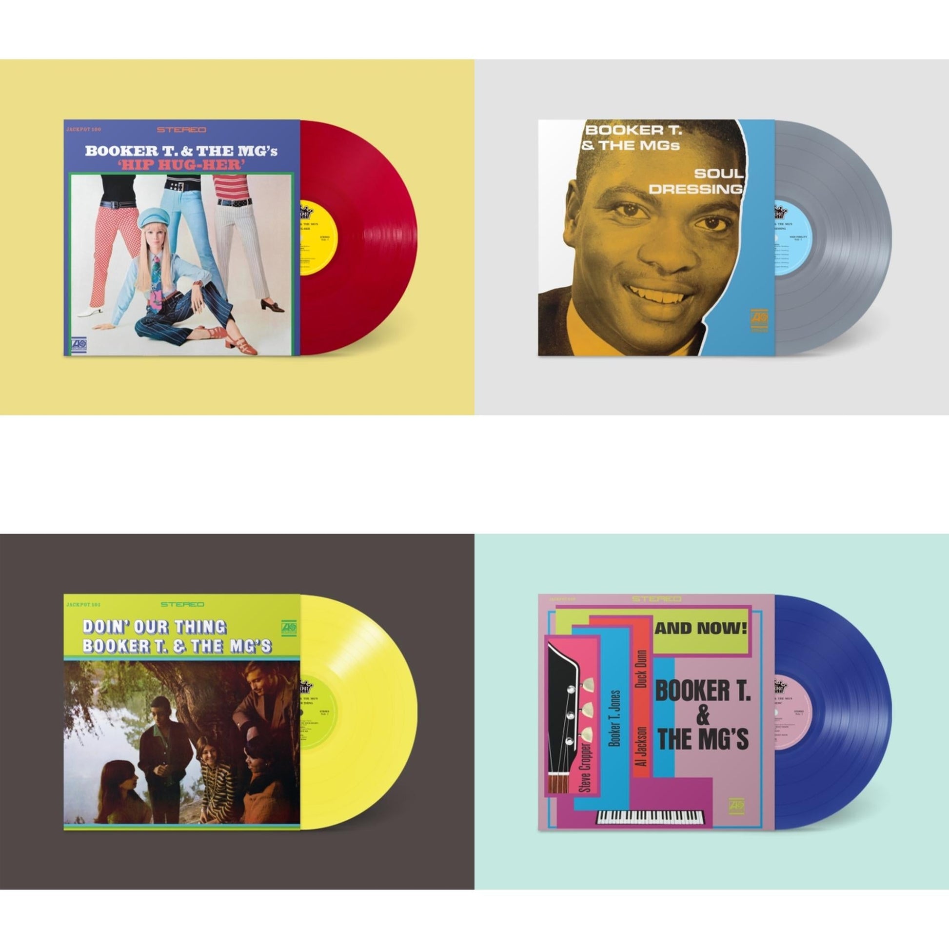This is a 4 LP Vinyl SKU bundle.
1.This LP Vinyl is brand new.Format: LP VinylThis item's title is: Hip Hug-Her (Apple Red LP Vinyl) (Ams Exclusive)Artist: Booker T & The MgsLabel: JACKPOT RECORDSBarcode: 843563157039Release Date: 10/6/2023
2.This LP Vinyl is brand new.