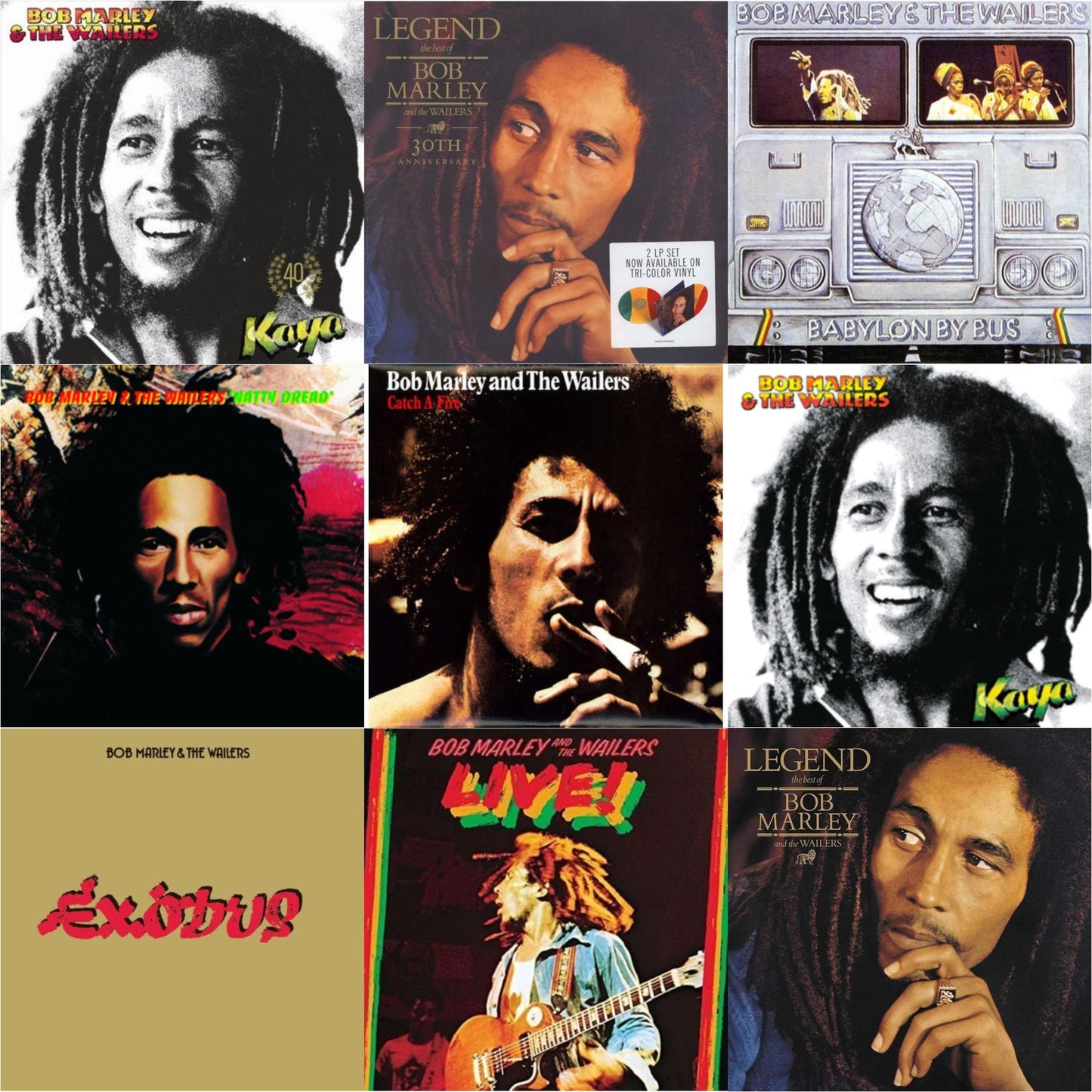 Natty Dread (180G) & Catch A Fire & Legend - The Best Of Bob Marley & The Wailers (2LP) & Legend (30Th Anniversary) & Live (180G) & Exodus & Babylon By Bus & Kaya & Kaya 40 (2LP)