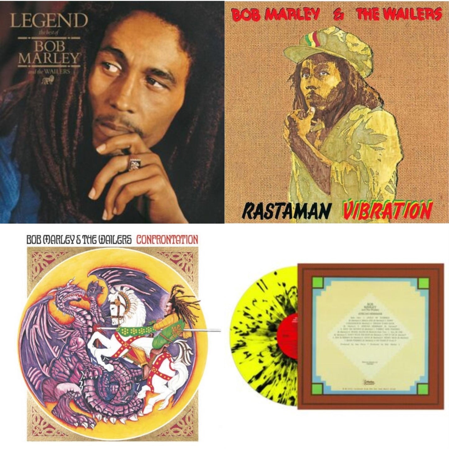 Legend & Rastaman Vibration & Confrontation & African Herbsman (Yellow/Black Splatter LP Vinyl)