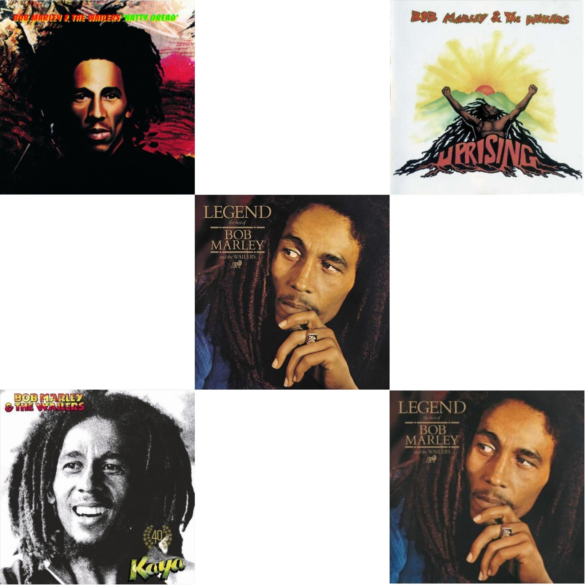 This is a 5 LP Vinyl SKU bundle.
1.This LP Vinyl is brand new.Format: LP VinylMusic Style: ReggaeThis item's title is: Natty Dread (180G)Artist: Bob & The Wailers MarleyLabel: ISLANDBarcode: 600753600665Release Date: 9/25/2015
2.This LP Vinyl is brand new.
