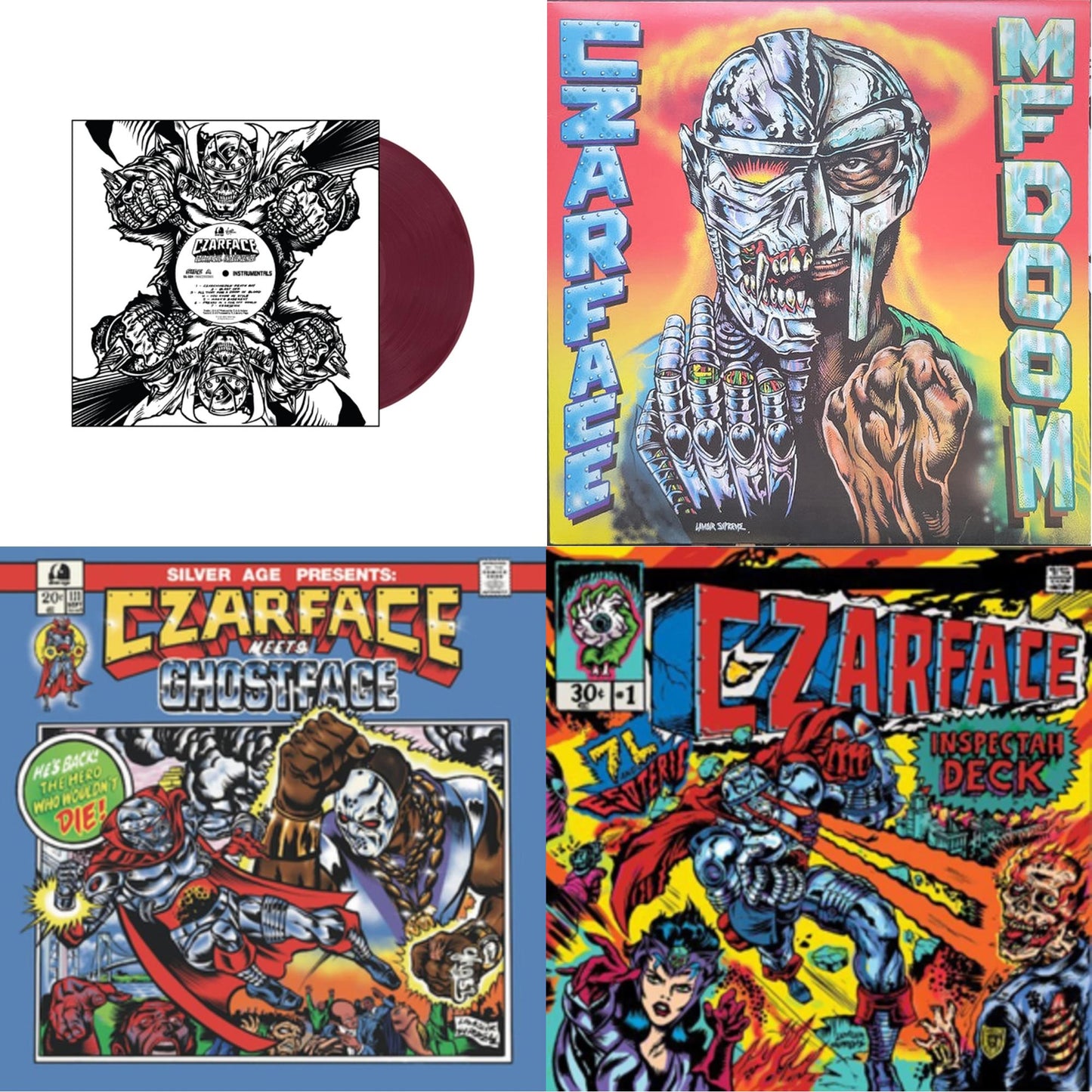 Czartificial Intelligence (Instrumentals) (Czarvard Crimson LP Vinyl) (Res Essential) & Czarface Meets Metal Face & Czarface Meets Ghostface & Czarface