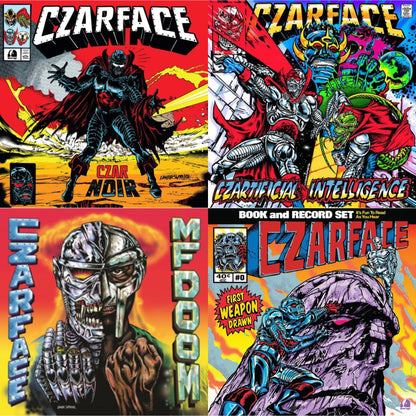 This is a 4 LP Vinyl SKU bundle.
1.This LP Vinyl is brand new.Format: LP VinylMusic Style: InstrumentalThis item's title is: Czar Noir (Red/White LP Vinyl)Artist: CzarfaceLabel: Silver AgeBarcode: 196922540677Release Date: 1/12/2024
2.This LP Vinyl is brand new.