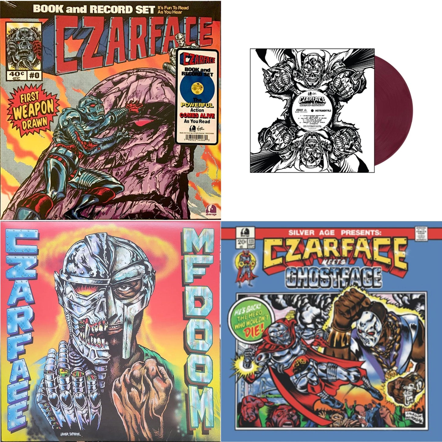 First Weapon Drawn (Sky Blue LP Vinyl) & Czartificial Intelligence (Instrumentals) (Czarvard Crimson LP Vinyl) (Res Essential) & Czarface Meets Metal Face & Czarface Meets Ghostface