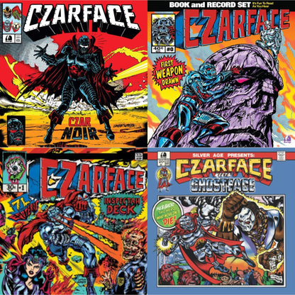 This is a 4 LP Vinyl SKU bundle.
1.This LP Vinyl is brand new.Format: LP VinylMusic Style: InstrumentalThis item's title is: First Weapon Drawn (Sky Blue LP Vinyl)Artist: CzarfaceLabel: Silver AgeBarcode: 196922540660Release Date: 1/12/2024
2.This LP Vinyl is brand new.